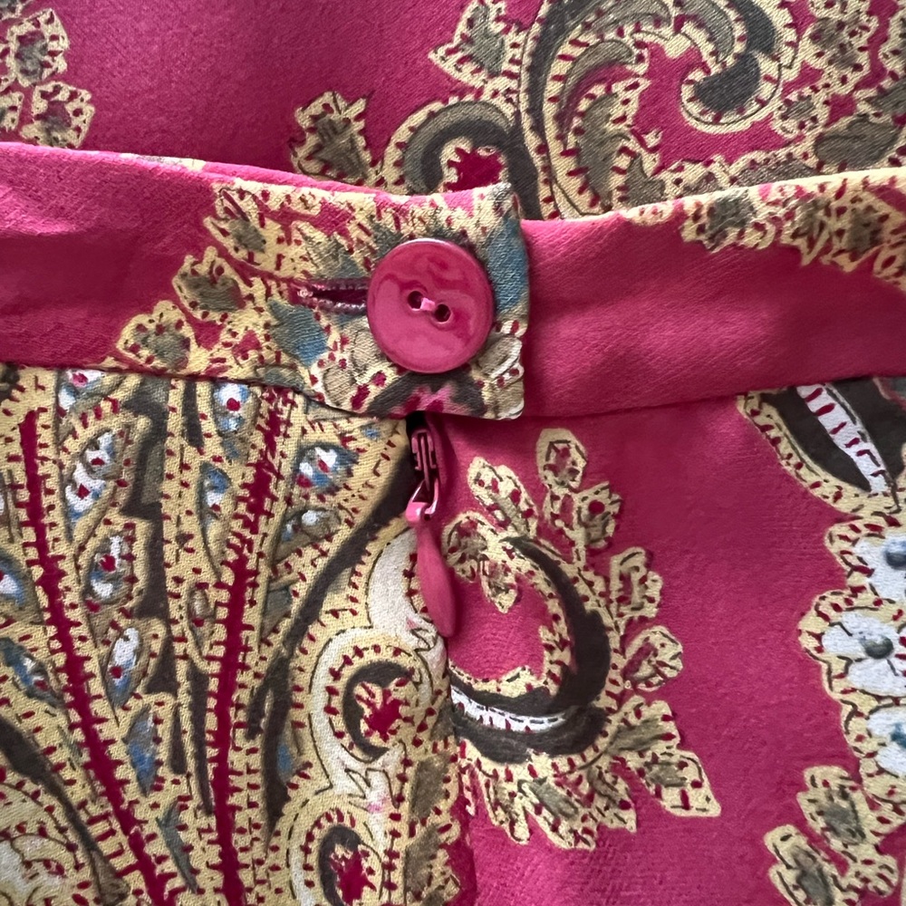 Vintage Jones New York Country 100% Silk Paisley Midi Skirt - Picture 9 of 10